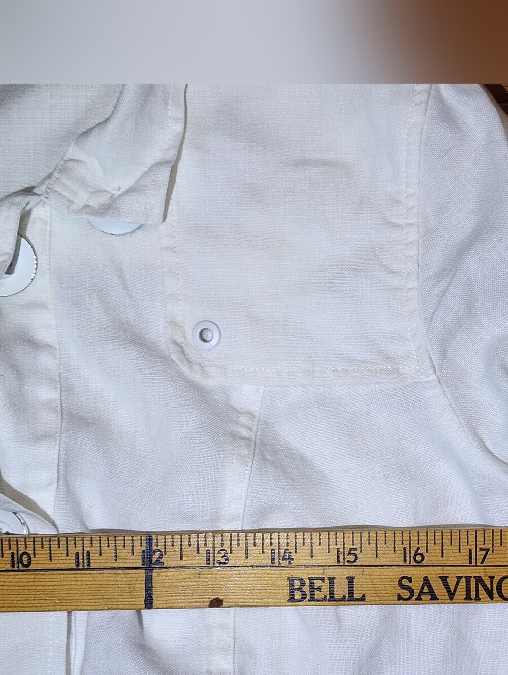 CAbi Womens Small Topside Topper White 100% Linen Jacket  Metal Buttons - Picture 14 of 14